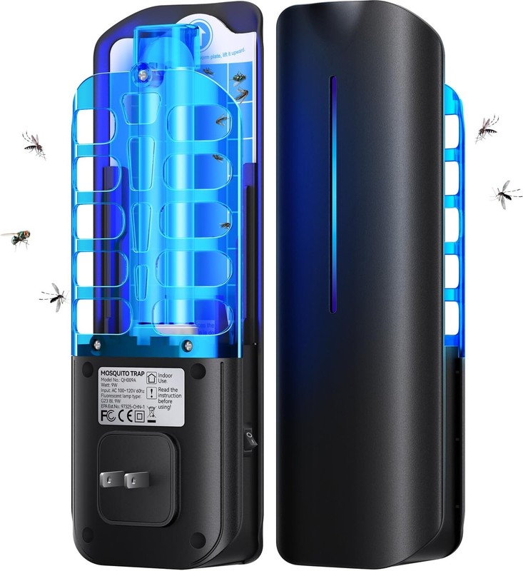 Flying Insect Trap Plug in Mosquito Bug Zapper Indoor Gnat Moth Catcher with ...