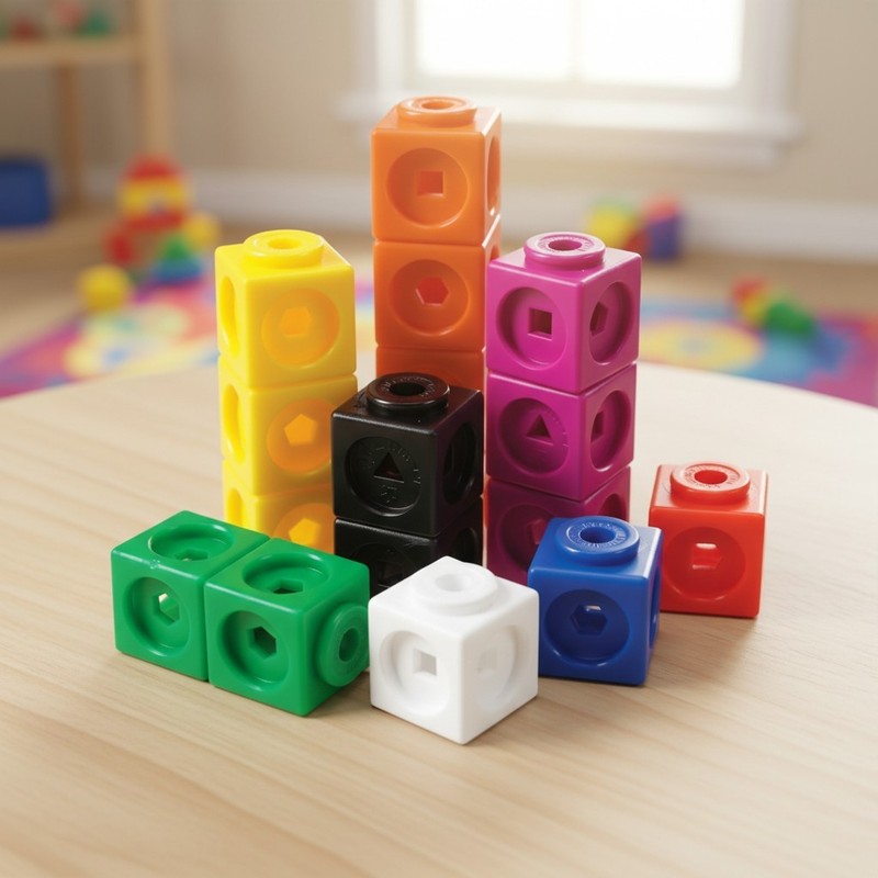 100 MathLink Cubes Set - Ages 5+ STEM Educational Toy for Creative Learning