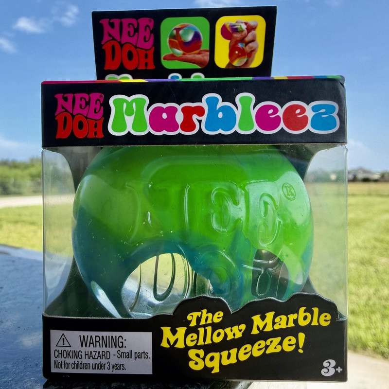 Schylling NeeDoh Marbleez Lot of 1 Mellow Marble Green & Blue SUPER RARE 🌎🔥✨