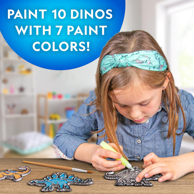 National Geographic Kids Stained Glass Kit - Glow in the Dark Dinosaur Toys, Kid gallery