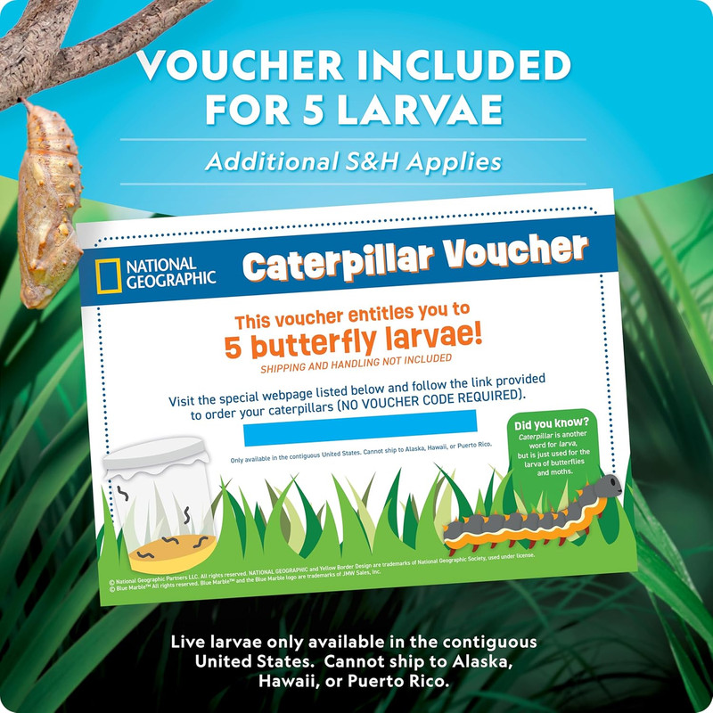 National Geographic Butterfly Growing Kit - Butterfly Habitat Kit with Voucher t gallery
