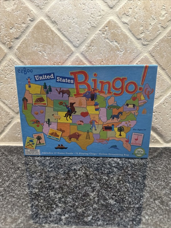 eeboo United States Bingo ! NEW Age 5 up Teacher, State Facts Family Game Night