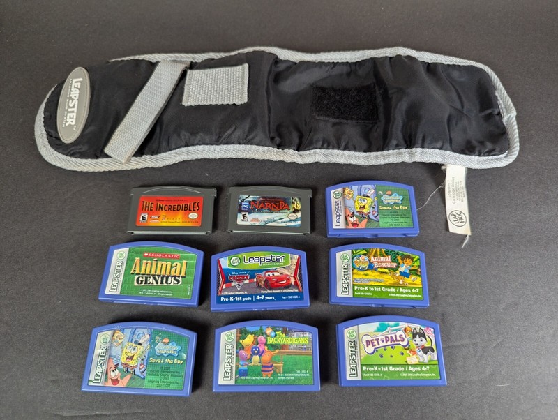 Leapfrog Leap Pad Leapster Learning Cartridges Lot of 7 Games & Case 2 Nintendo
