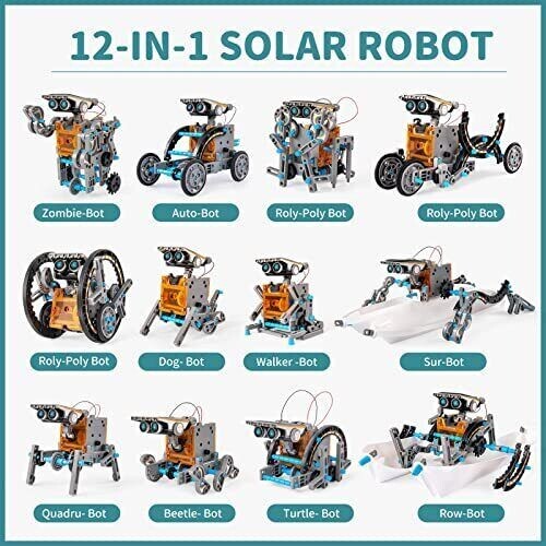 12-in-1 Science Solar Robot Kit for Kids,STEM Educational DIY Solar Powered gallery