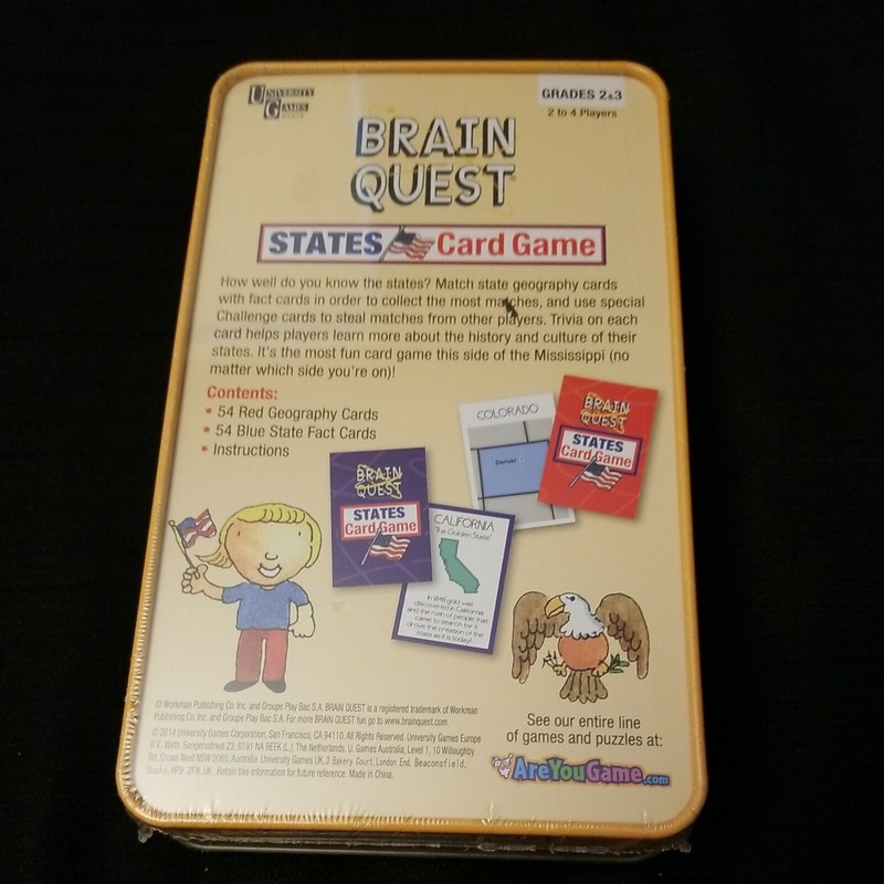 NEW University Games “Brain Quest” States Trivia Card Game learning educational gallery