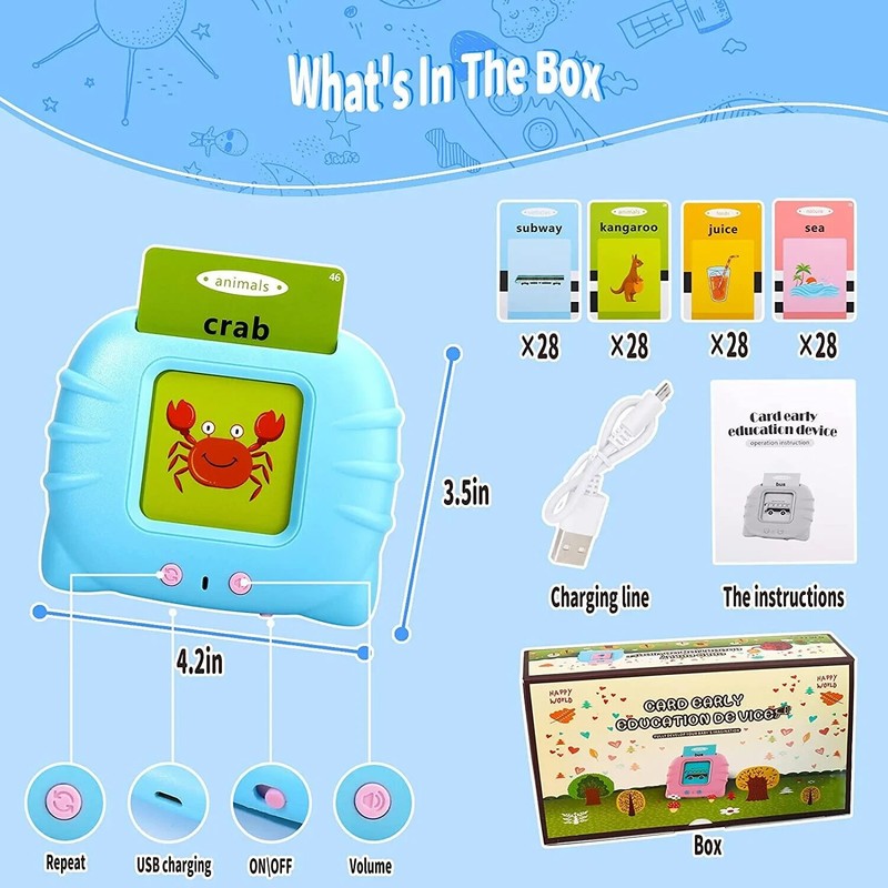 Talking Flash Cards Learning Toys for 2 3 4 5 6 Year Old Boys Girls Toddlers Toy