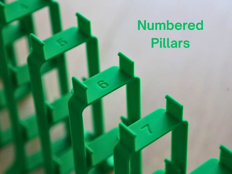 Spiral Pillars for Wooden Train | 8 Numbered Pillars With Organizer gallery