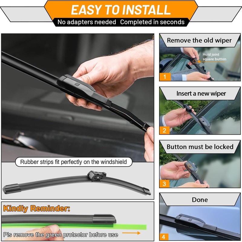 AUTOBOO 26"+21" Windshield Wiper Blade Replacement for Audi A6 A7 S6 S7 RS7 2... gallery