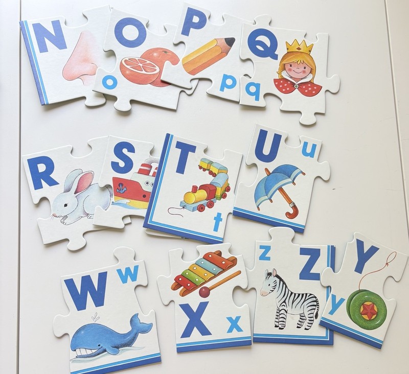 Vtg 90s Alphabet Floor Puzzle Game 25/26 Pieces 17”x24” / 42x60 cm Battat Games gallery