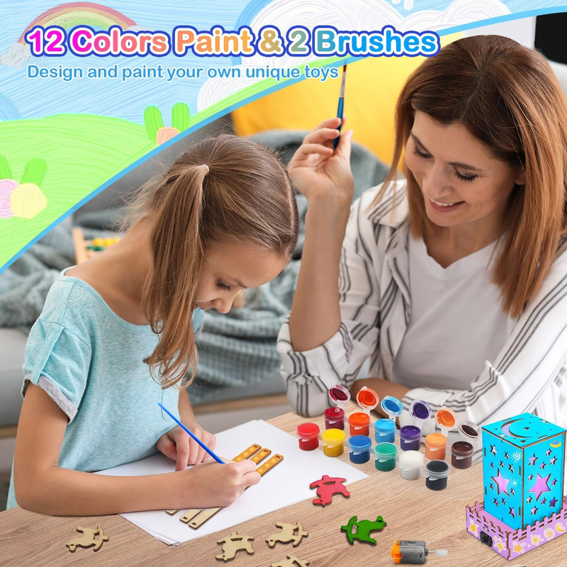 4 in 1 STEM Kits for Kids Ages 5-7 8-10-12, 3D Wooden Puzzles, Science Project M gallery