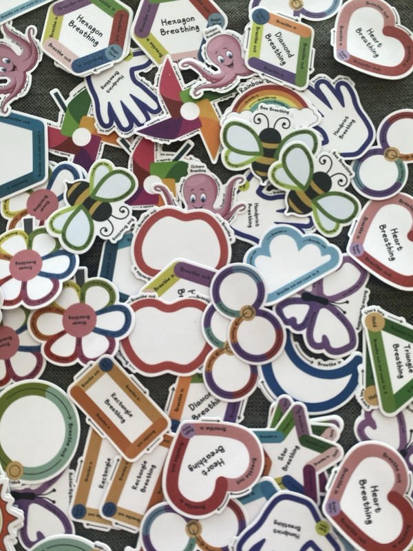 100 Pc Sensory Breathing Stickers Anxiety Calm Mindfulness Fidget Stickers
