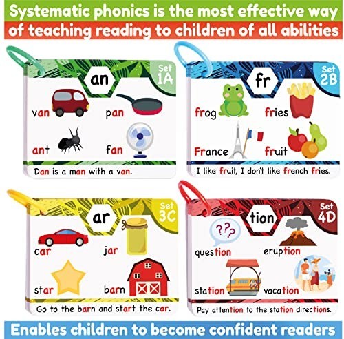 Phonics Flash Cards for Kids - Learn to Read in 20 Stages, Ages 4-8, Kindergarte gallery