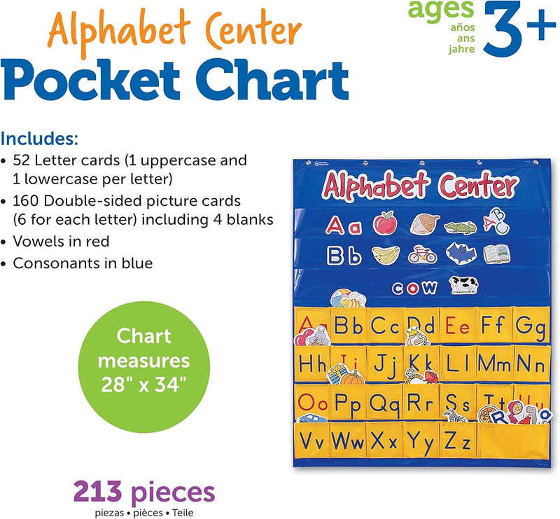 Alphabet Center Pocket Chart - Alphabet Learning Pocket Chart for Classroom, Let gallery