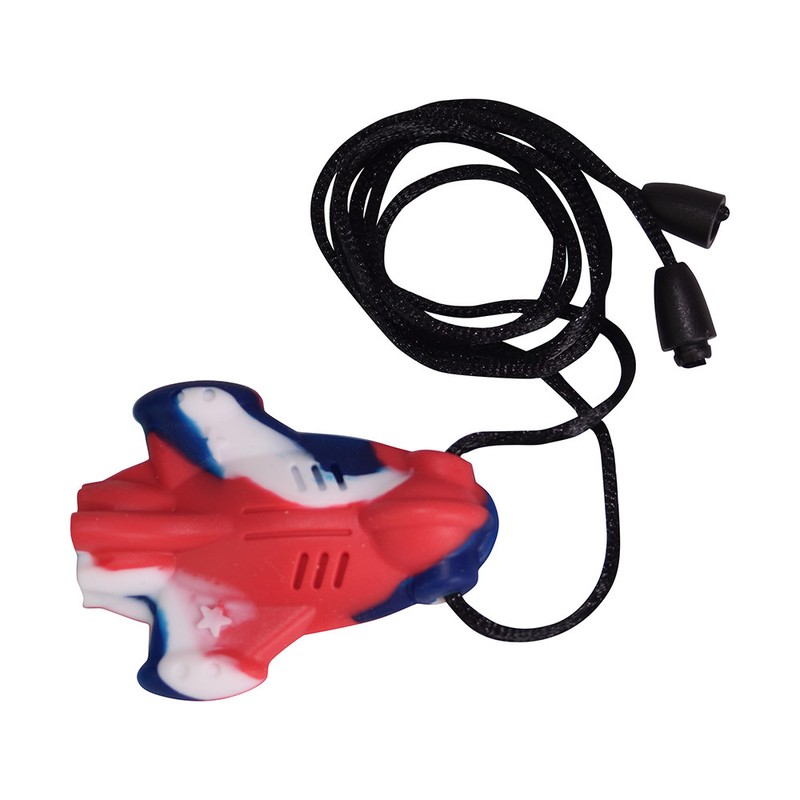Chubuddy SpaceJet Chewy Pendant With Break Away Clasp Necklace- Patriot Swirl