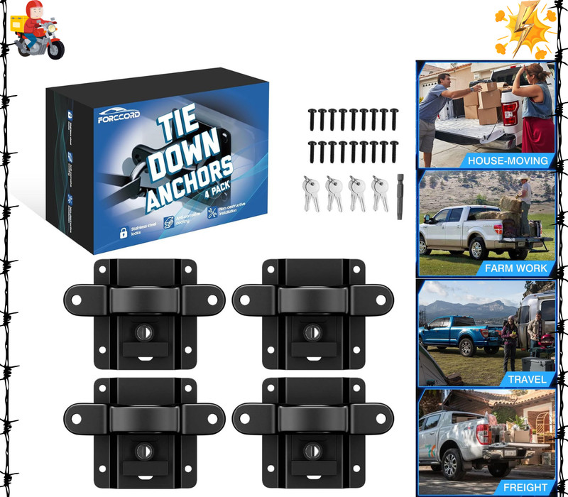 Tie Down Anchors Fit for Ford F150 F250 F350 & Raptor 2026 2025-2015 (Include