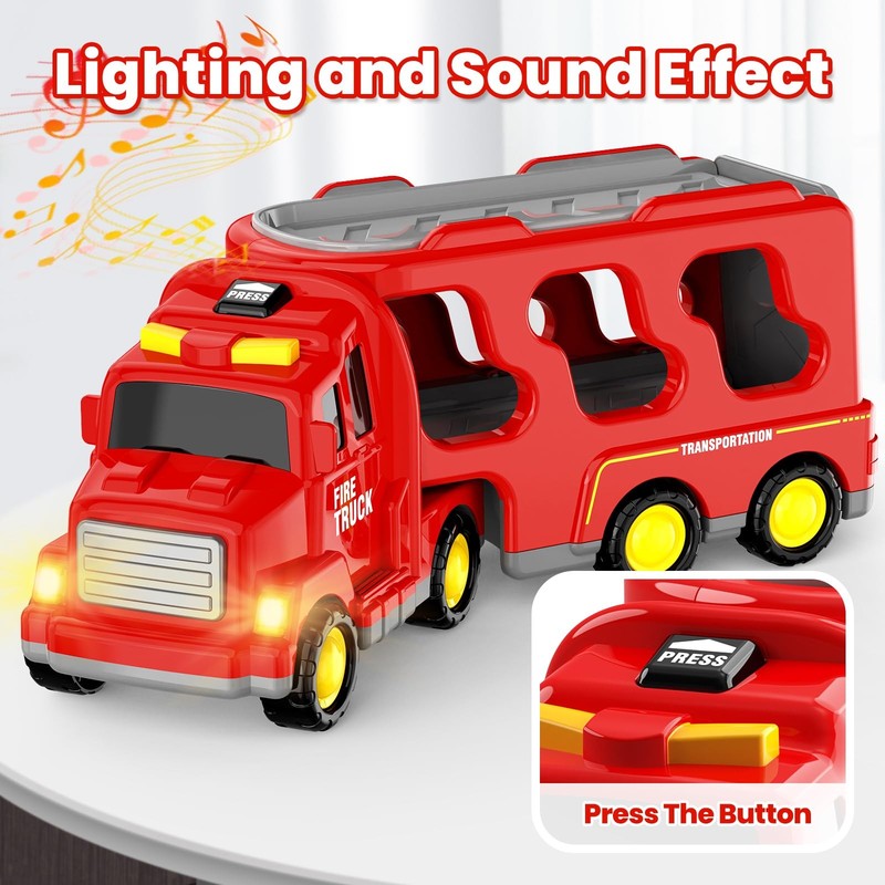 FunMission Toddlers Fire Truck for Kids 3-9 Year Old，5 in 1 Large, Red gallery