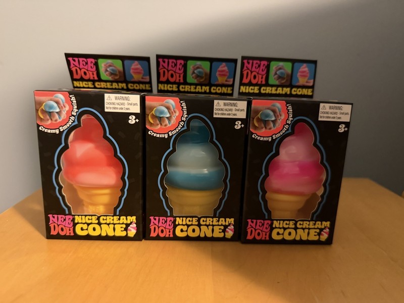 NeeDoh Nice Cream Cone Ice Cream- Set of all 3 colors. Pink, Orange, Blue- RARE