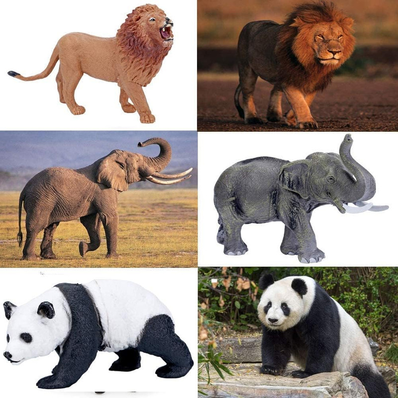 Safari Animals Figures Toys, Realistic Jumbo Wild Zoo Animal Figurines Plastic A gallery