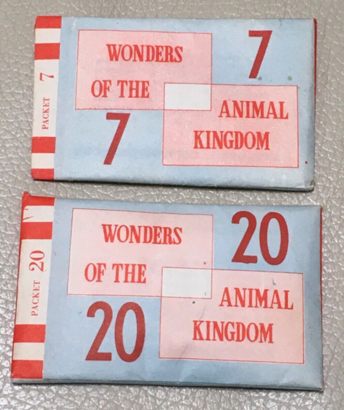 (2) Vtg lot NOS Wonders Of The Animal Kingdom Stamp Packets #20 #7 Unopened