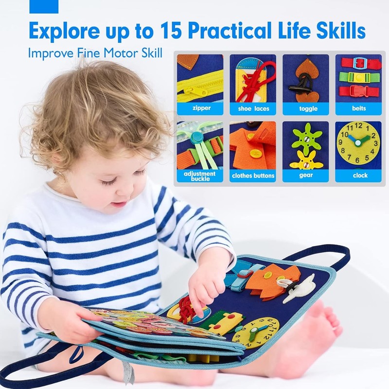hahaland Busy Board Montessori Learning Toy Toddler Travel Activities gallery