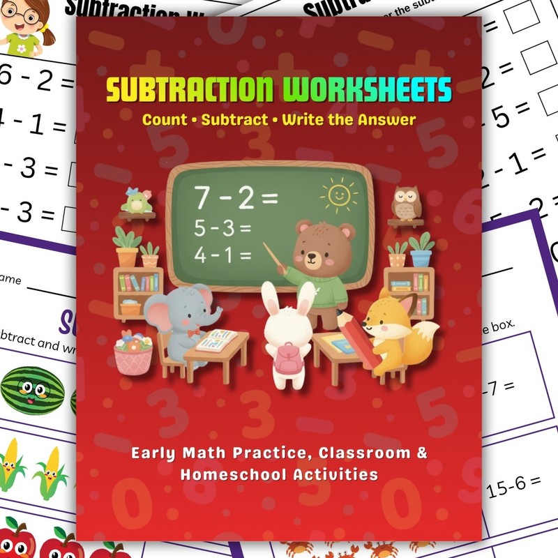 Subtraction Worksheets Printable for Kids | Classroom & Homeschool Activities
