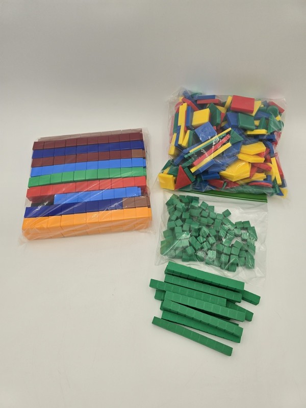 Math Manipulatives Lot Plastic Cubes, 260+ Geometric Shapes, Foam Counters