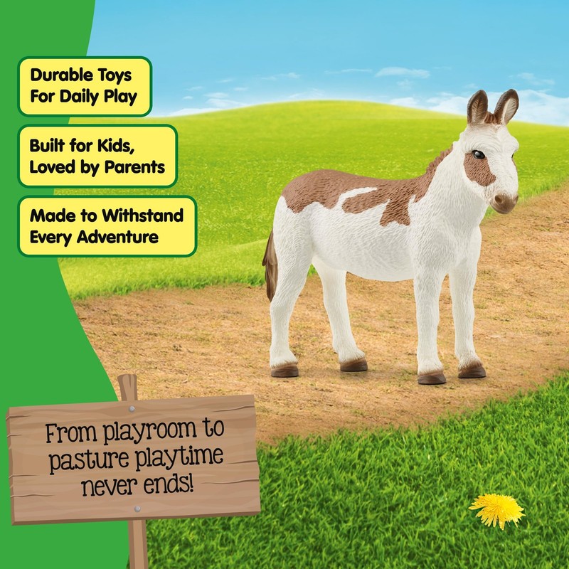 American Spotted Donkey Figurine - Durable Farm Animal Toy for Kids Ages 3+ gallery