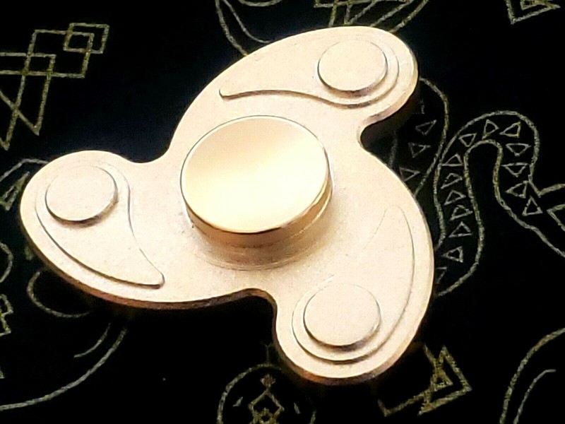 Spiral Fidget Spinner Toy Gold Aluminum ADHD Kids Adult 1.4 oz Stocking Stuffer gallery