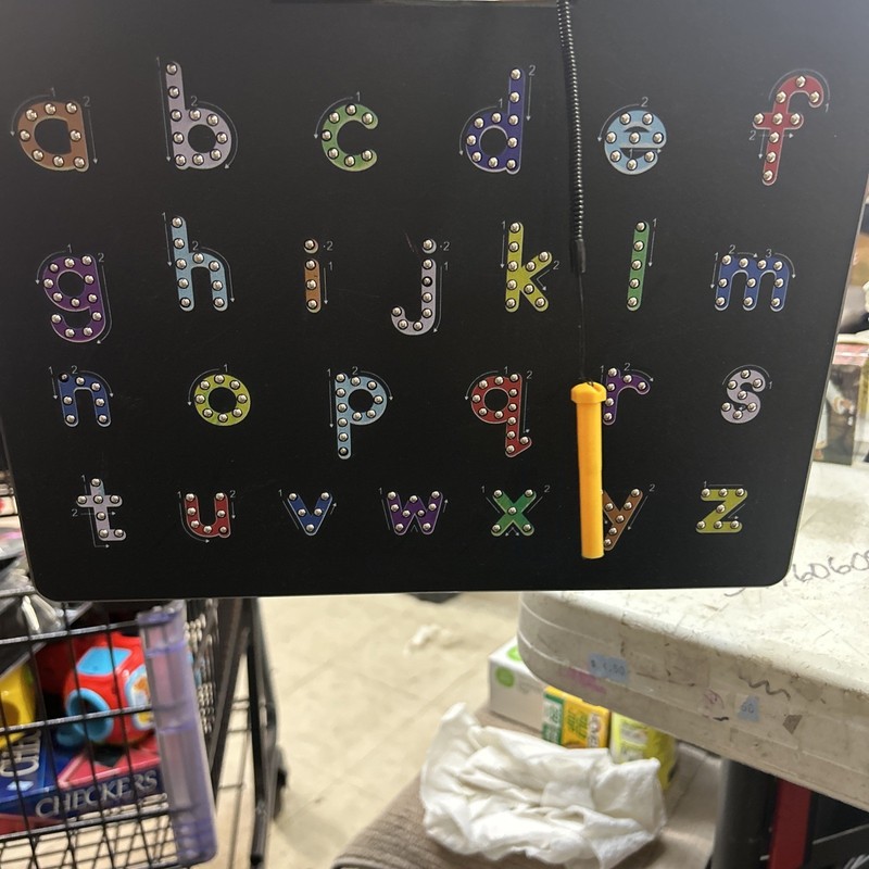 Picasso Tiles ABC Drawing Magnetic Board Black Dual Sided Alphabet Numbers Math