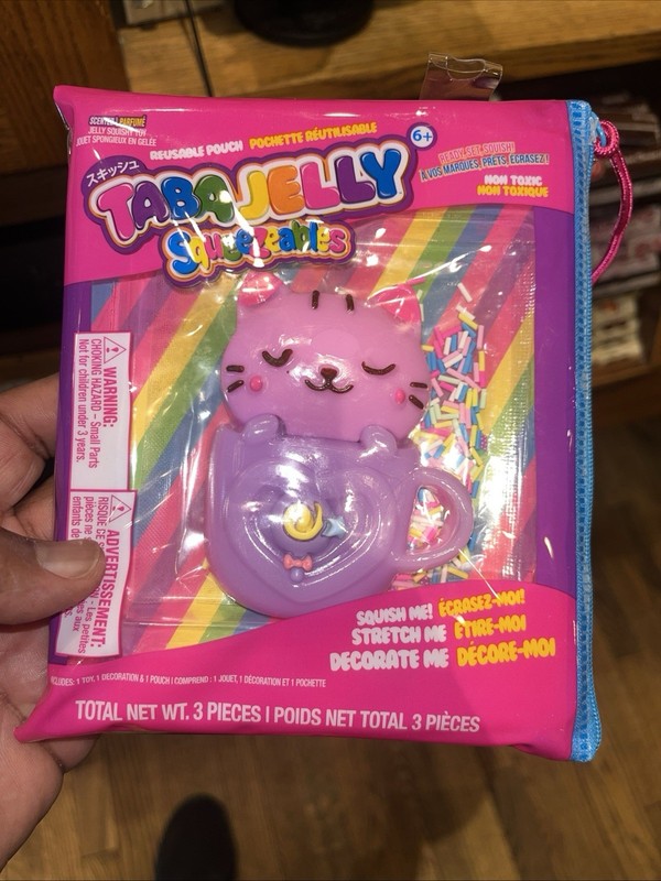 Taba Jelly Squeezeables Pink Cat Mug Squishy, Kaylee Kitty Squishi Squeeze Toy