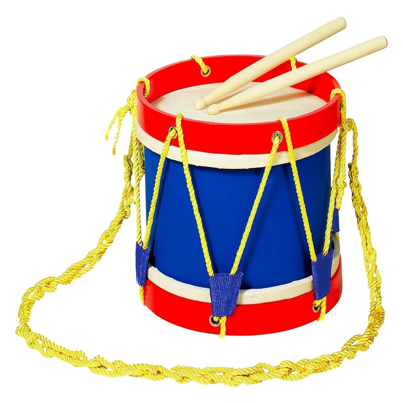 Kids Marching Drum 22cm Nice Gift Wooden Kids Drum Enhance Fine Motor Skills