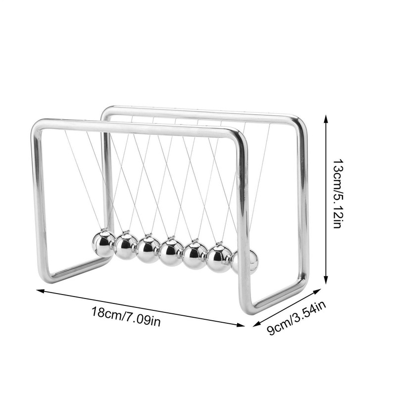 Grey Newtons Cradle Steel Balance Balls Physics Science Pendulum Desk Accessory gallery