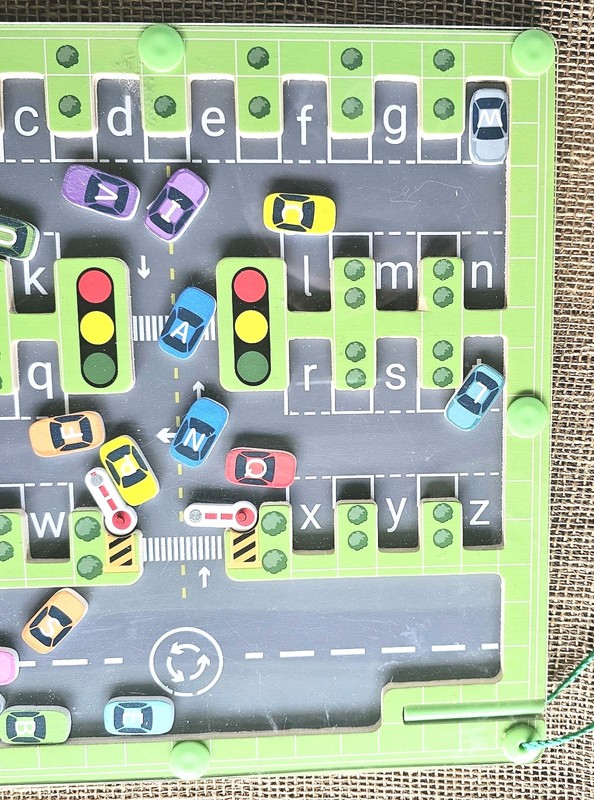 Magnetic Alphabet Maze City Street Cars Parking Lot Fine Motor Skills Activity gallery