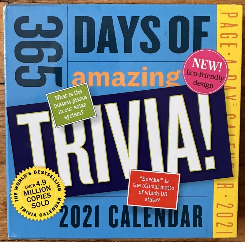 Workman 365 Amazing Trivia Questions Page-A -Day Calendar 2021 Game Cards