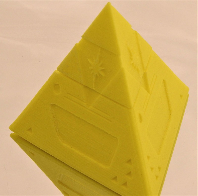 Pyramid Storage Box Desktop Display Coin Saving Piggy Bank Science Space Gift