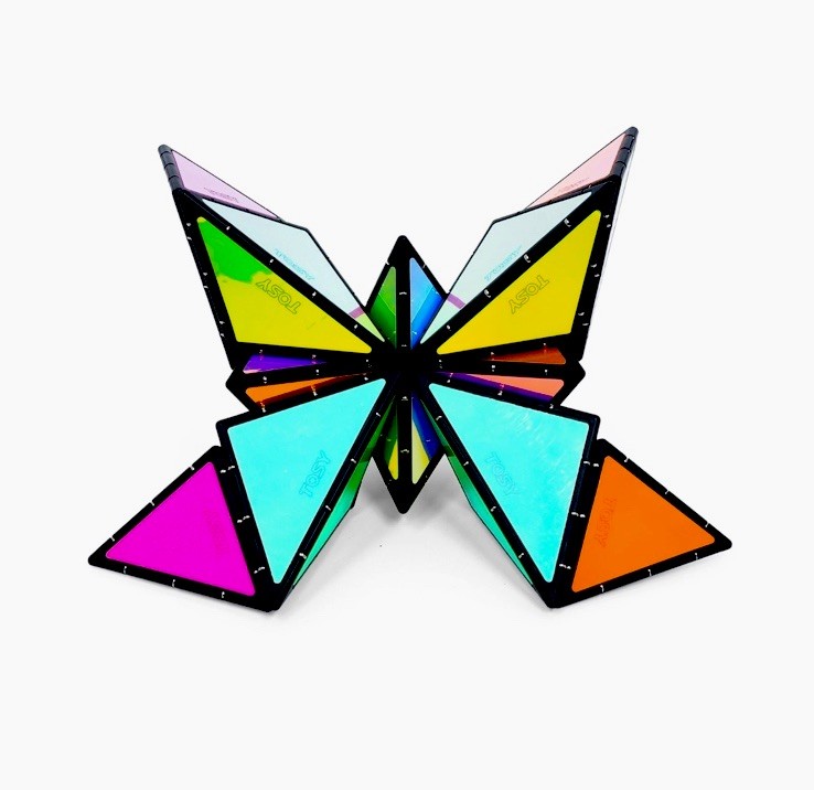 TOSY Magnet Pyramid Glow 1 Cube Transforms 1 Billion Shapes UV Butterfly Puzzle gallery