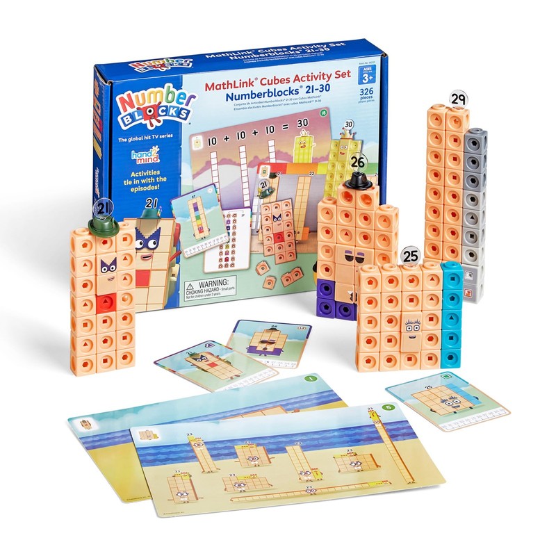 Hand2Mind Mathlink Cubes Numberblocks 21-30 Activity Set 20 Preschool Learning