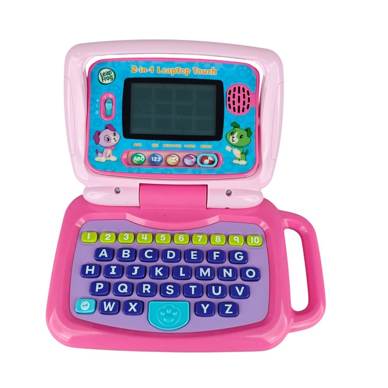 LeapFrog 2-In-1 LeapTop Touch Interactive Laptop Educational Toy Pink Teal