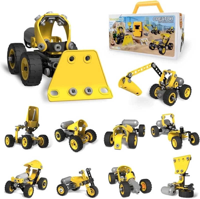 STEM Toys for 5+ Year Olds – 10 in 1 Electric Truck Creator City Engineering