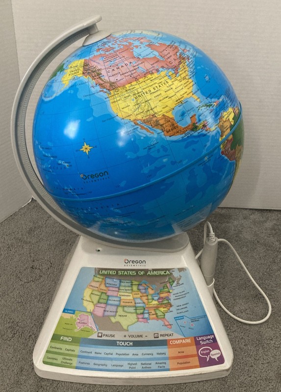 Oregon Scientific Smart Globe Find Touch SG268R Tested Working Homeschooling