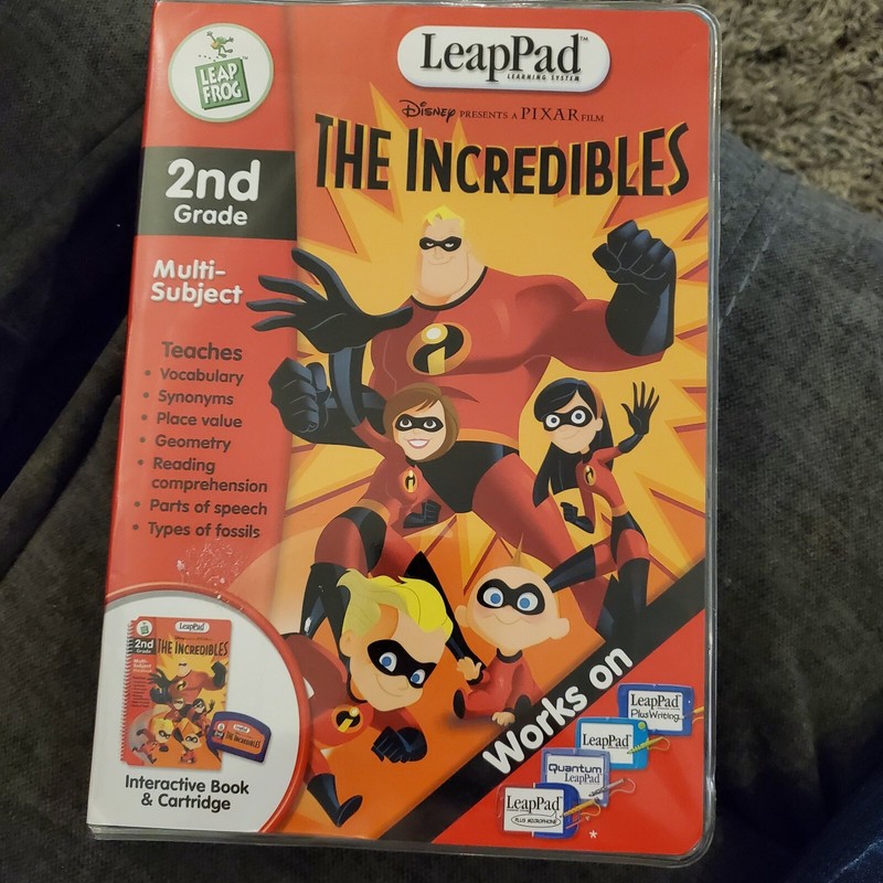 Leap Frog Leap Pad The Incredibles 2nd Grade – Book & Cartridge – NEW