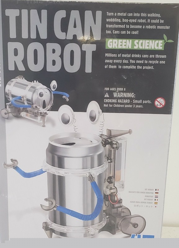 Tin Can Robot Toysmith 4M Green Science Fun Mechanics Kit NIB Sealed #3653WN