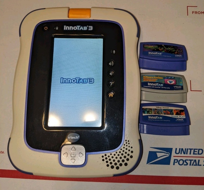 VTech InnoTab 3 Children’s Tablet BUNDLE, Stylus, 3 Games,- TESTED
