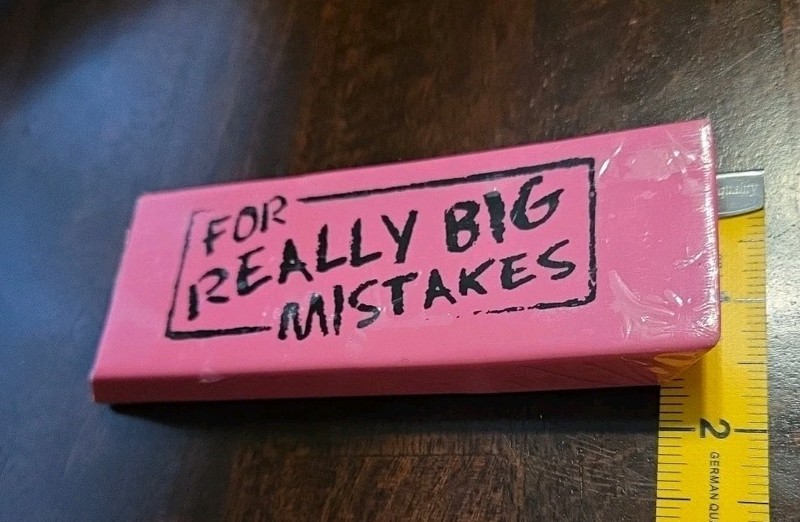 Jumbo Big "For Really Big Mistakes" Wedge Pink Eraser Xtra Large Pencil Eraser gallery