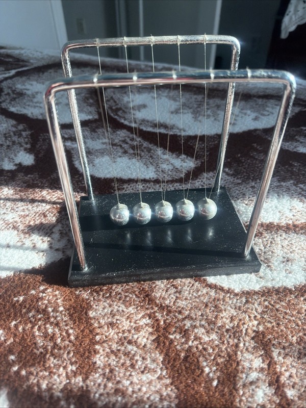 Physics Science Fun Desk Toy Gift Arc-shape Newtons Cradle Steel Balance Ball US