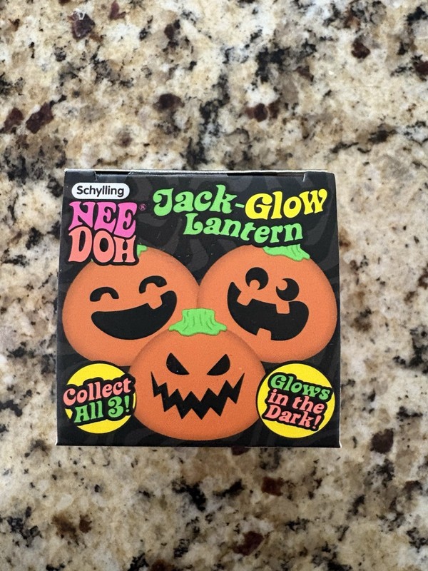 NeeDoh Jack Glow Lantern Full Size Orange Halloween Squishy NEW Sealed Rare gallery