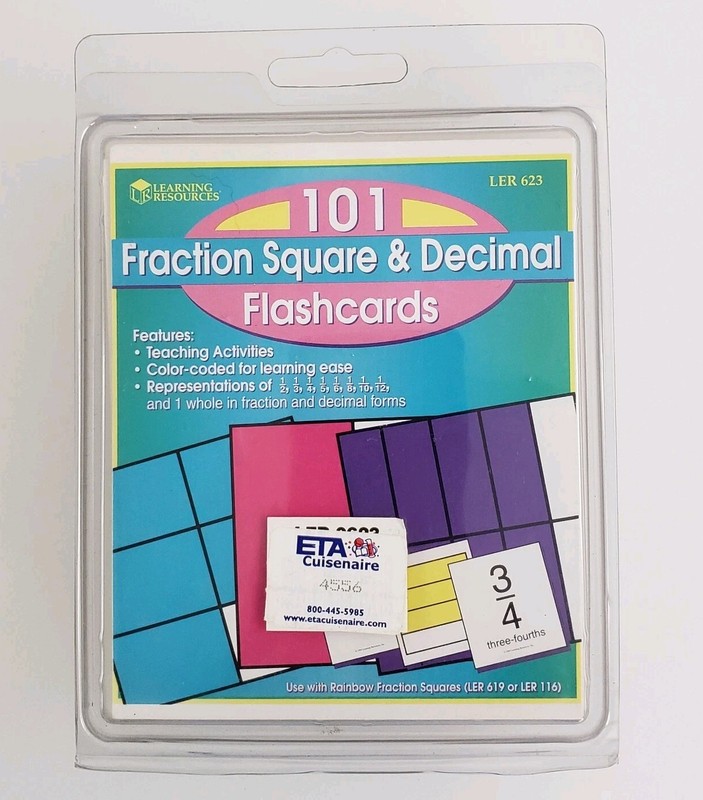 ETA Math Fraction Decimal Flashcards Home School Teaching Aid Learning Resources
