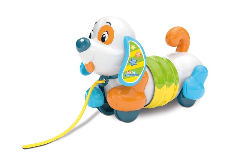 Clementoni 17262 – Pull Along Dog for Baby Toddlers, Multi-Coloured, ages 10 mon