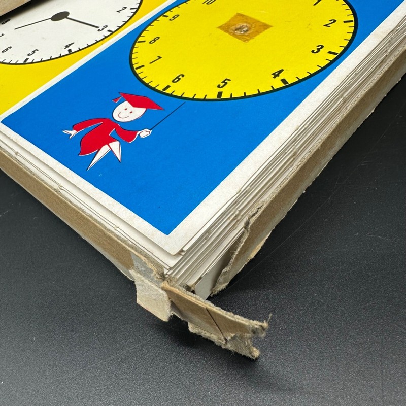 Vintage Telling Time Flash Cards Educational 1963 Home School Teaching USA gallery