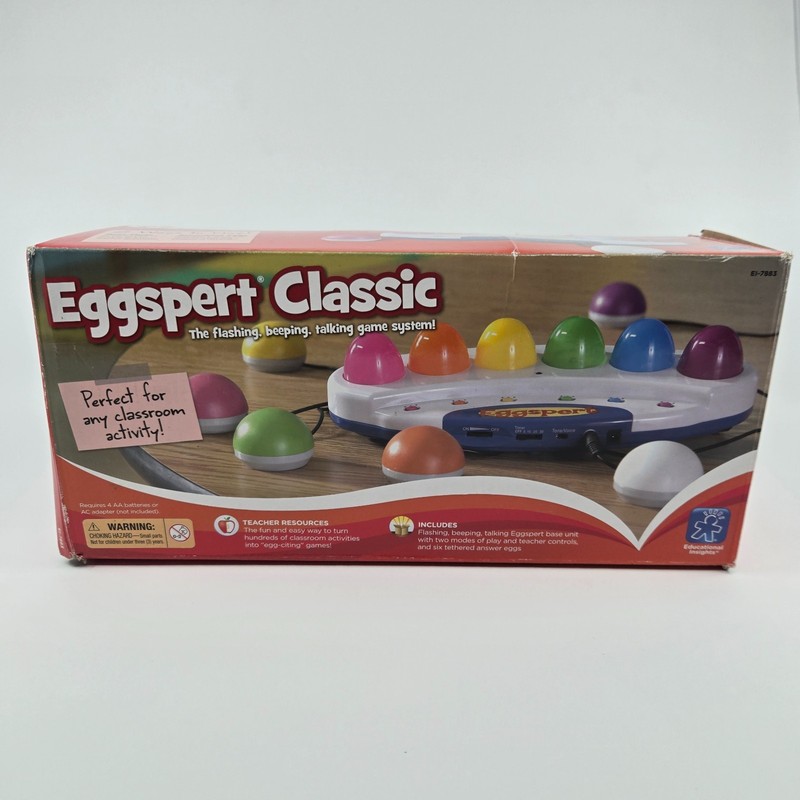 Eggspert Classic Educational Insights Classroom Buzzer Game Math, Spelling, Art